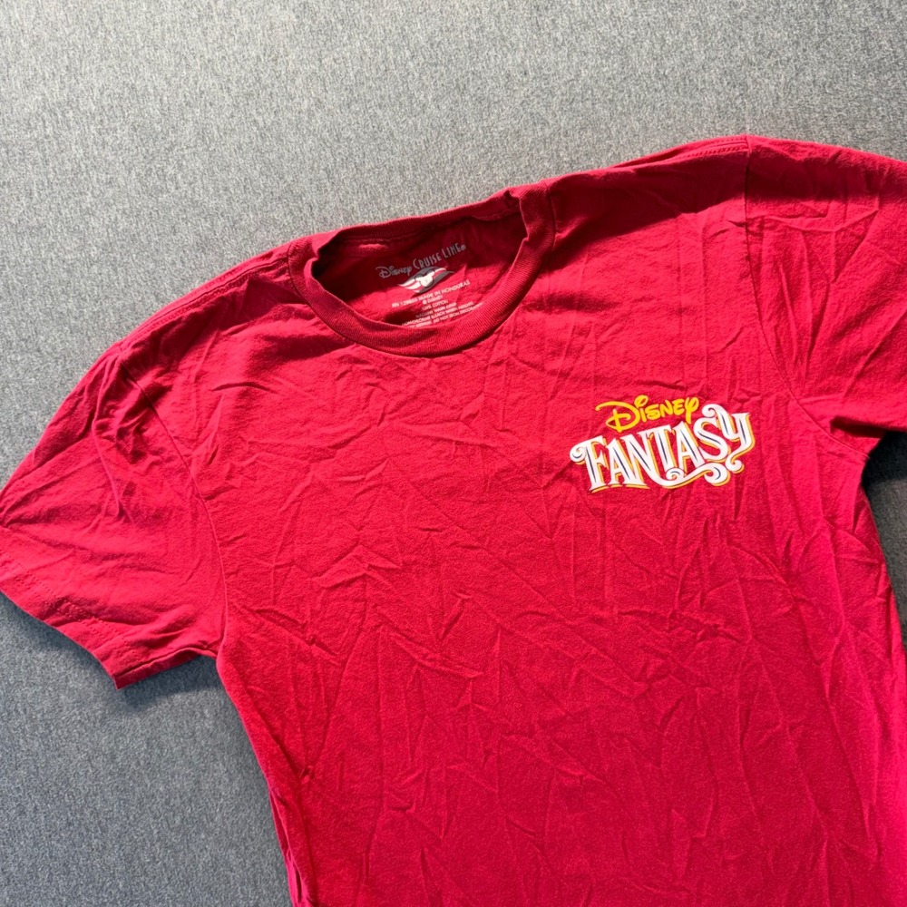 Disney Cruise Line Fantasy Red Graphic Tee Kids Small Port Canaveral Castaway